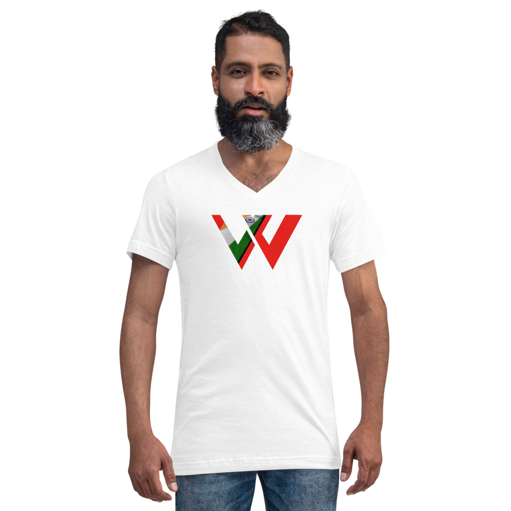 India Flag Short Sleeve V-Neck T-Shirt